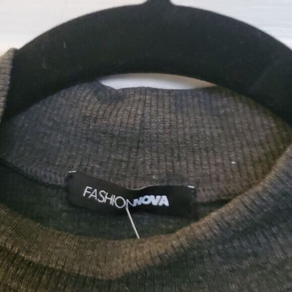 FASHION NOVA BROWN STRETCH MIDI DRESS LARGE Sexy Bodycon Tight Classic Basic Y2K - Picture 4 of 6